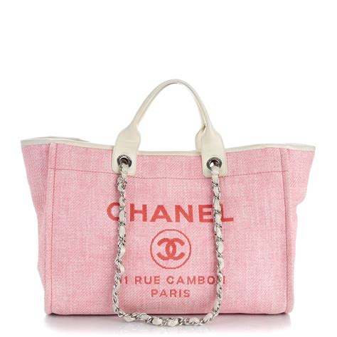 vintage pink canvas chanel logo bag|Bags .